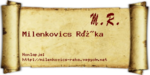 Milenkovics Réka névjegykártya